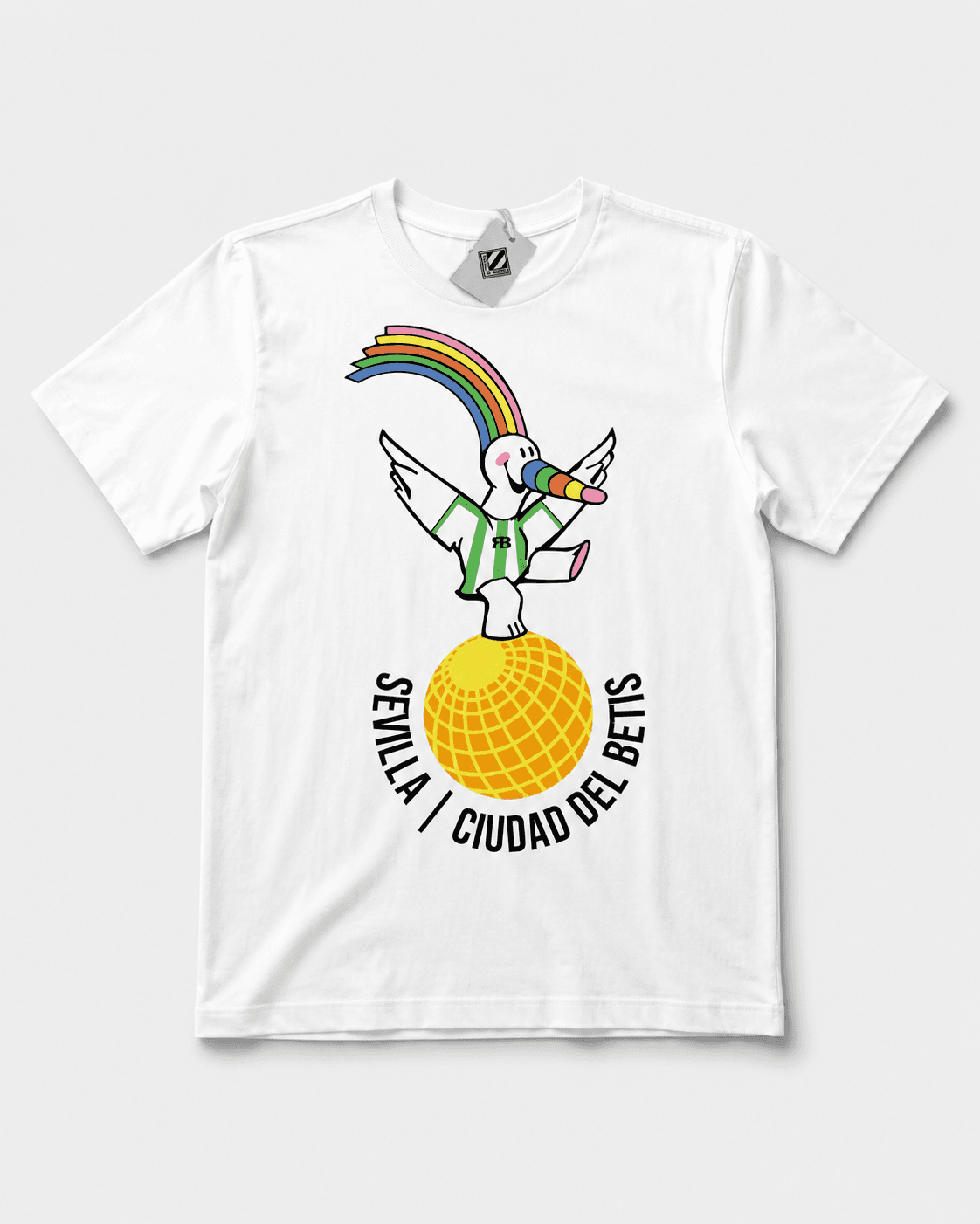 Camiseta Ciudad del Sol de TAJOURBN en color Blanco, vista frontal.
